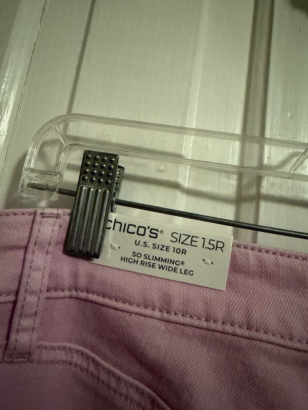 Chico's So Slimming High Rise Wide Leg Eyelet Jeans Lavender 1.5 US 10 - Picture 5 of 11